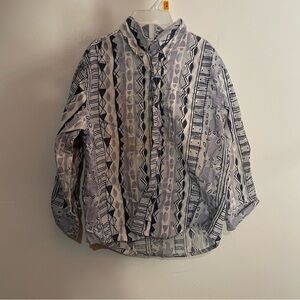 Vintage 90s Y2K  badge‎ Button Up Long Sleeve Shirt Size 4T Boys